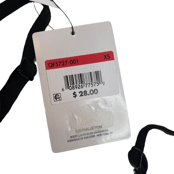 Calvin Klein CK One Bralette Unlined Cotton Blend Black White XS New - Picture 5 of 8